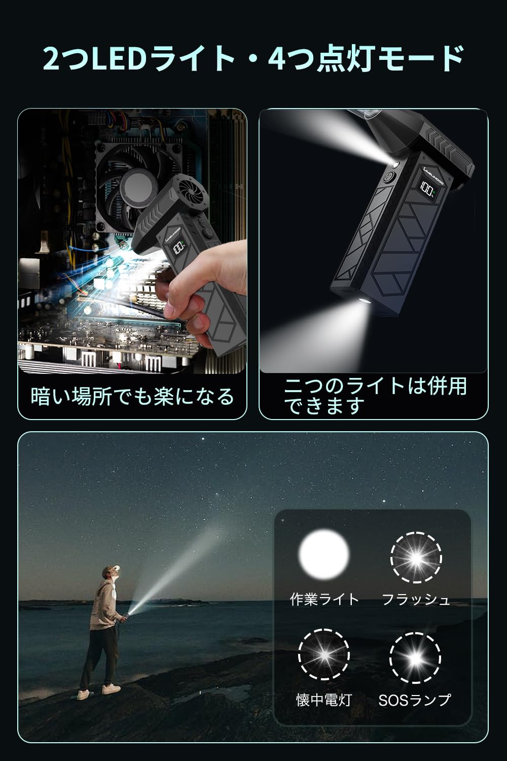 Amazon | Livelihood エアダスター 電動【101m/s圧倒的な風速